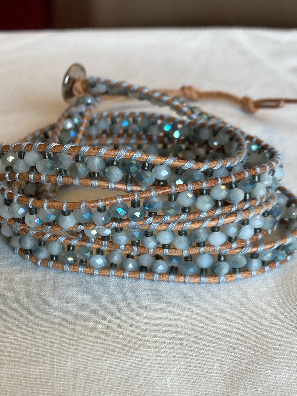 NWOT & VHTF -Victoria Emerson 5-Layer Wrap Beaded Bracelet | Pale Gray | Retired